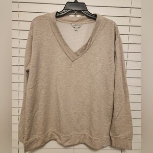 Orvis Womens V-Neck Sweatshirt In Oatmeal Size M